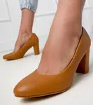 Gemre Brown classic block heel pumps Elinsi