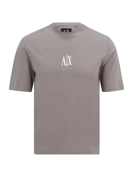ARMANI EXCHANGE Tričko  tmavobéžová / biela