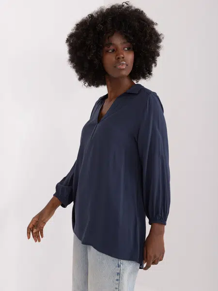 Blouse-D73761Z11162A-navy blue