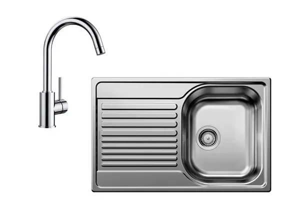 Blanco - Set drezu Tipo 45 S Compact a batérie Mida, nerezová/chróm SET 04-C 25 MIDA