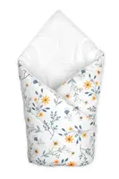 Baby Nellys Kojenecká zavinovačka Klasik- Kouzelná louka, bílá s potiskem