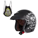 Moto přilba W-TEC Black Heart Kustom Skull, černá lesk XXL (63-64)