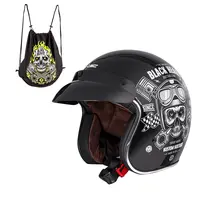 Moto přilba W-TEC Black Heart Kustom Skull, černá lesk XXL (63-64)