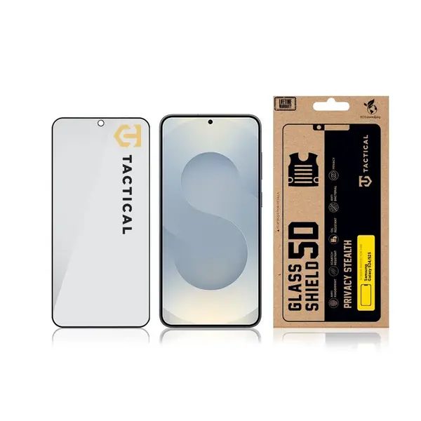 Ochranné sklo Tactical Glass Shield Privacy Stealth 5D pro Samsung Galaxy S24/S25, černá