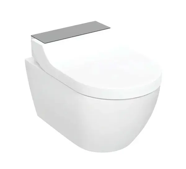 Geberit AquaClean - Elektronický bidet Tuma Comfort s keramikou, závesný, TurboFlush, SoftClosing, KeraTect, sklo/čierna 146.290.SJ.1