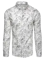 Koszula męska w liście biała Dstreet