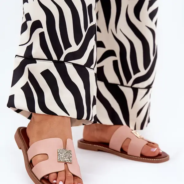 Boto Ploché Pantofle S Vystřižením A Dekorací Špinavě Růžová Bohalis