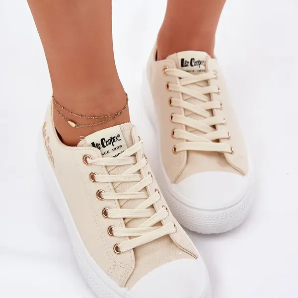 Dámské Tenisky Na Platformě Béžové Lee Cooper