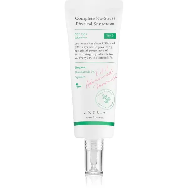 AXIS-Y 6+1+1 Advanced Formula Complete No-Stress Physical Sunscreen lehký ochranný krém na obličej SPF 50+ 60 ml