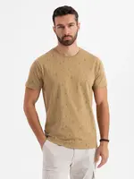 Ombre Printed cotton T-shirt with round neckline - dark olive