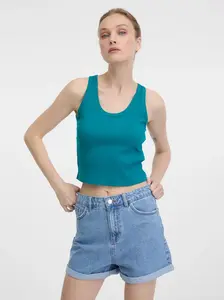 Tyrkysové dámské crop tílko ORSAY - Dámské