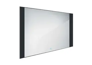Nimco Zrcadla - Zrcadlo s LED osvětlením, 100x60 cm, dotykový senzor, hliník/černá ZPC 41004V-90