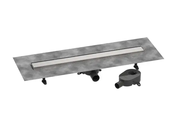 Hansgrohe RainDrain Go - Sprchový žlab 80 cm s oboustranným roštem, pro vložení dlažby, kartáčovaná nerezová ocel 56273800