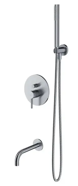 OMNIRES Y - Vanová baterie pod omítku, 3-otvorová instalace, s tělesem, s příslušenstvím, kartáčovaný nikl SYSYW01NI