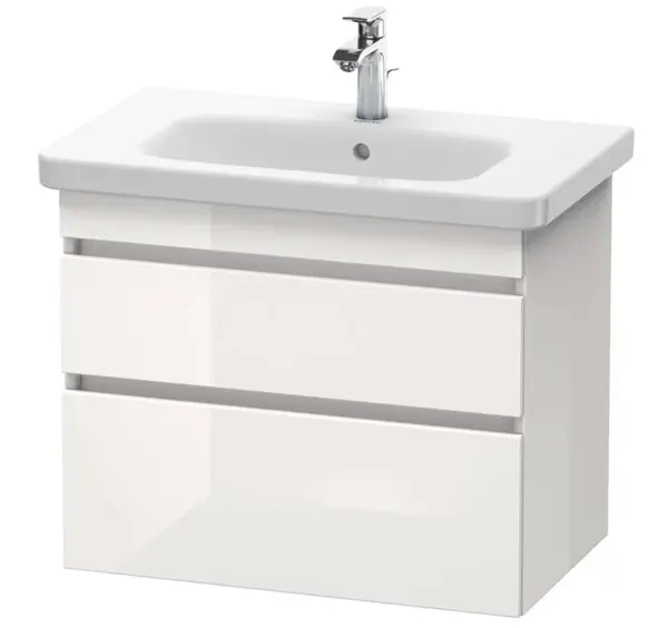 Duravit DuraStyle - Umyvadlová skříňka 61x73x45 cm, 2 zásuvky, lesklá bílá DS648102222
