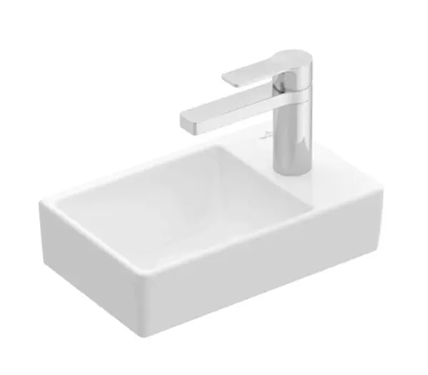 Villeroy & Boch Avento - Umývátko 36x22 cm, bez přepadu, 1 otvor pro baterii vpravo, alpská bílá 43003L01