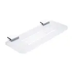 Nimco Kibo - Polička s frézovanými otvormi, dĺžka 30 cm, matný plexiglass/chróm Ki X330-26