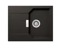 SCHOCK Manhattan - Granitový drez, 64x51 cm, s ovládaním odtoku, Nero MAND100XSUGNE