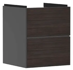 Hansgrohe Xevolos E - Umývadlová skrinka 58x48x48 cm, 2 zásuvky, matná sivá/tmavý dub 54174730