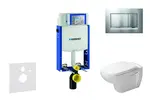 Geberit Kombifix - Modul na závesné WC s tlačidlom Sigma20, matný chróm/chróm + Duravit D-Code - WC a doska, Rimless, SoftClose 110.302.00.5 NH7