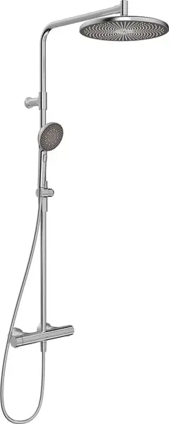 Hansa Aurelia - Sprchový set s termostatem, průměr 30 cm, 3 proudy, broušená ocel 4719910380