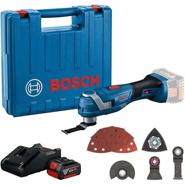 Bosch Náradie - 18V AKU oscilačná multibrúska s príslušenstvom, 1x aku 4,0 Ah, nabíjačka 06018G2021