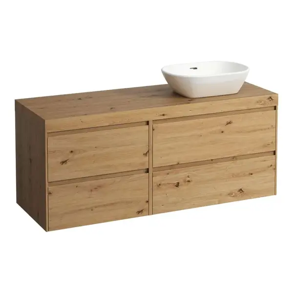 Laufen Lani - Umývadlová skrinka, 58x137x49 cm, 4 zásuvky, výrez vpravo, dub H4065831122671