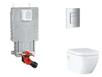 Grohe Uniset - Set predstenovej inštalácie, klozetu, dosky SoftClose a tlačidla Skate Cosmopolitan, chróm SANI15BB2107