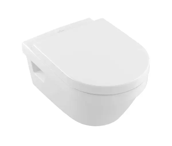 Villeroy & Boch Architectura - Závesné WC, WC doska SoftClose, Rimless, s CeramicPlus, alpská biela 5684HRR1