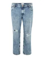 JACK & JONES Džínsy 'Mike'  modrá denim / hnedá
