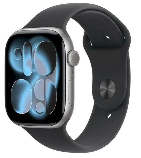 APPLE Watch 11 GPS + Cellular 46mm Vesmírně šedý hliník s černým sportovním řemínkem- M/L