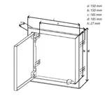 Dvířka revizní kovová 150 x 150 mm, s tlačným zámkem, bílá 0160