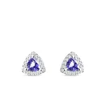 Náušnice s tanzanity a brilianty v bílém zlatě KLENOTA