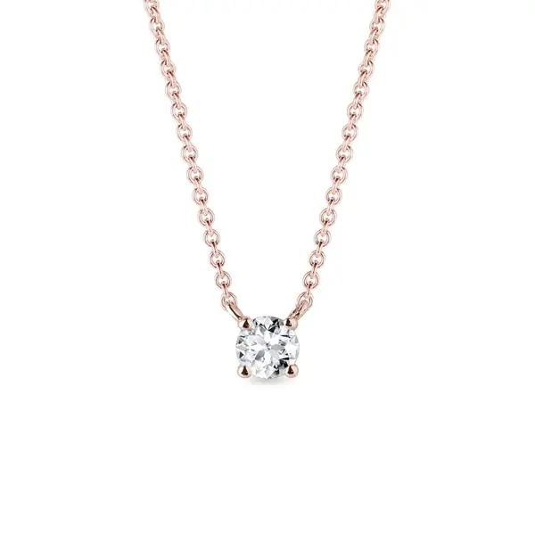 Náhrdelník z ružového zlata s briliantom KLENOTA