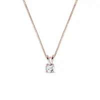 Náhrdelník z ružového zlata s čírym briliantom KLENOTA