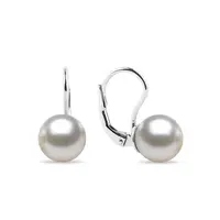 Náušnice z bieleho zlata s Akoya perlami KLENOTA