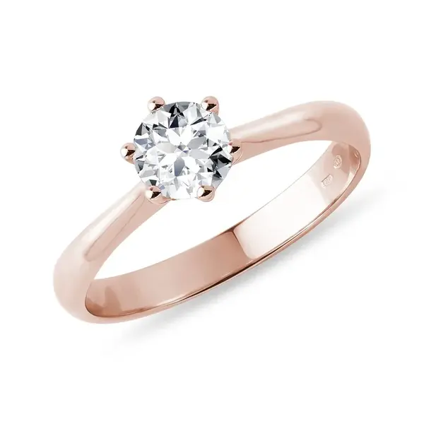Zásnubný prsteň 0.5 ct ružové 14k zlato KLENOTA