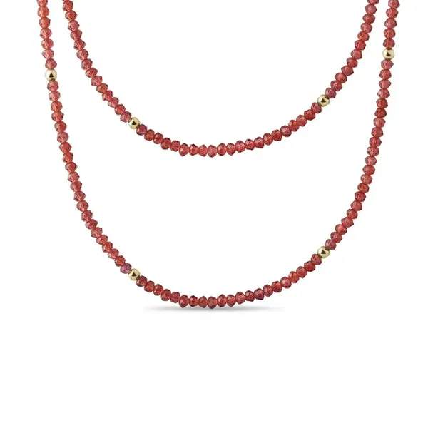Náhrdelník z granátov v žltom zlate KLENOTA
