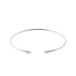 Pevný náramok z bieleho zlata s diamantmi vo výbruse kvapky KLENOTA