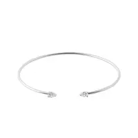 Pevný náramok z bieleho zlata s diamantmi vo výbruse kvapky KLENOTA