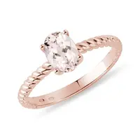 Prsten s morganitem v růžovém zlatě KLENOTA