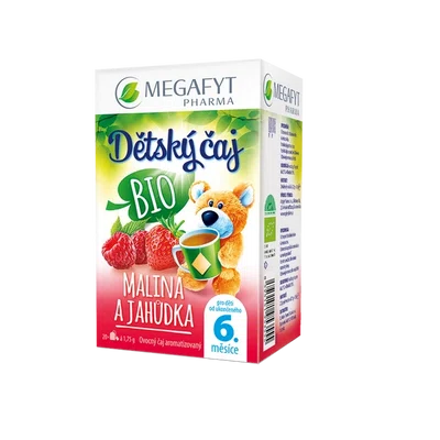 MEGAFYT Dětský čaj Malina a jahůdka BIO 20 x 1.75 g