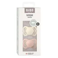 BIBS Supreme Symetrické dudlíky z přírodního kaučuku slonová Ivory/Blush 0-6m, 2 ks