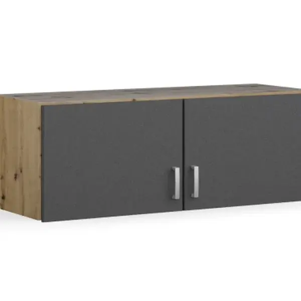 Skříňový nástavec Bremen, 91 cm, dub artisan/tmavě šedý