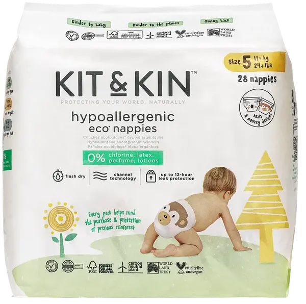 KIT & KIN Eko plenky, velikost 5, 28 ks