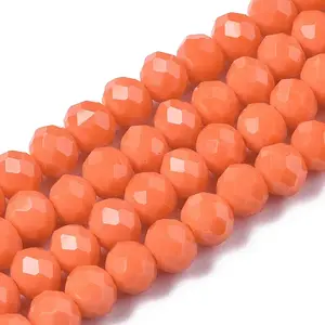 Opaque Solid Color Glass Beads Strands