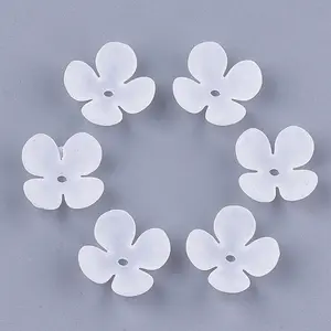 4-Petal Transparent Acrylic Bead Caps