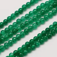 Natural White Jade Round Bead Strands