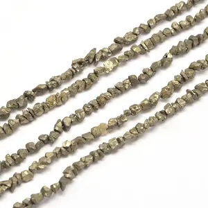Natural Pyrite Nuggets Beads Strands