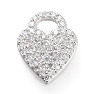 Brass Micro Pave Clear Cubic Zirconia Pendants